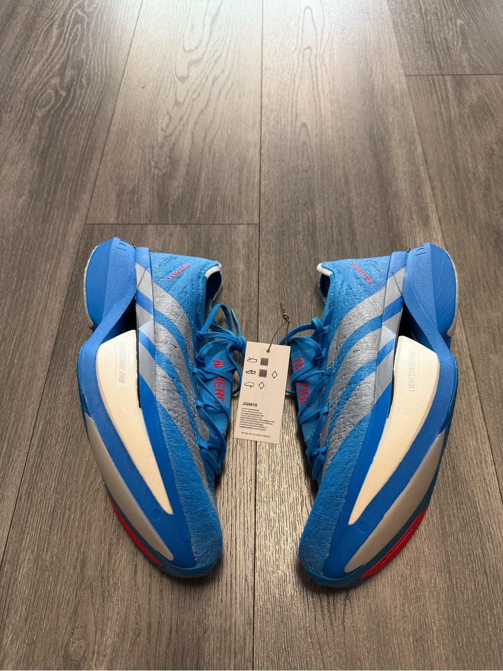 Adidas Adizero Prime X3 Strung Solar Blue Silver Metallic Men’s JQ0615